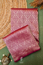 Handwoven Wine Banarasi Katan Soft Silk Saree