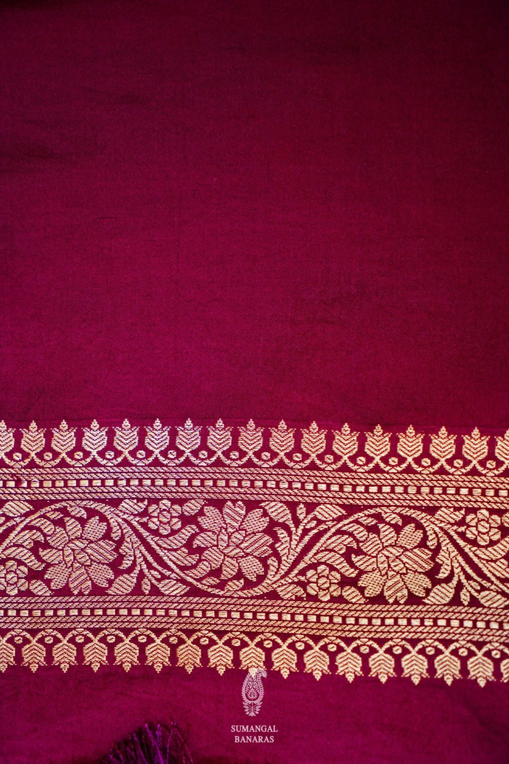 Handwoven Wine Banarasi Katan Soft Silk Saree