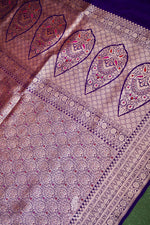 Handwoven Purple Banarasi Katan Soft Silk Saree