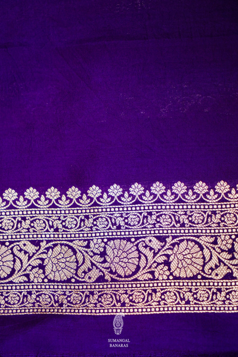 Handwoven Purple Banarasi Katan Soft Silk Saree