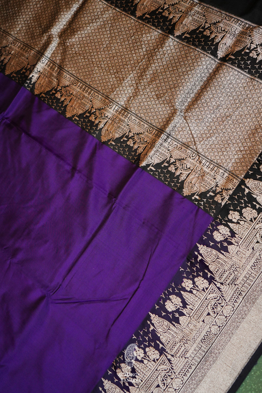 Handwoven Purple Banarasi Katan Silk Saree