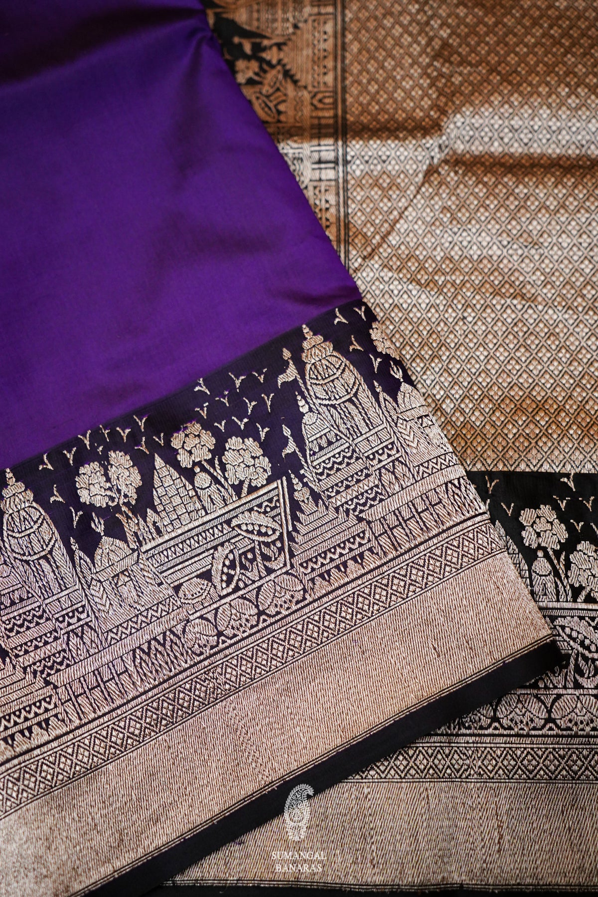 Handwoven Purple Banarasi Katan Silk Saree