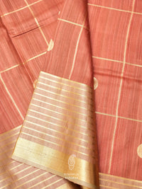 Handwoven Rustic Pink Katan Silk Saree