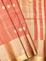Handwoven Rustic Pink Katan Silk Saree