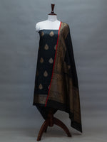 Handwoven Black Banarasi Tussar Silk Suit