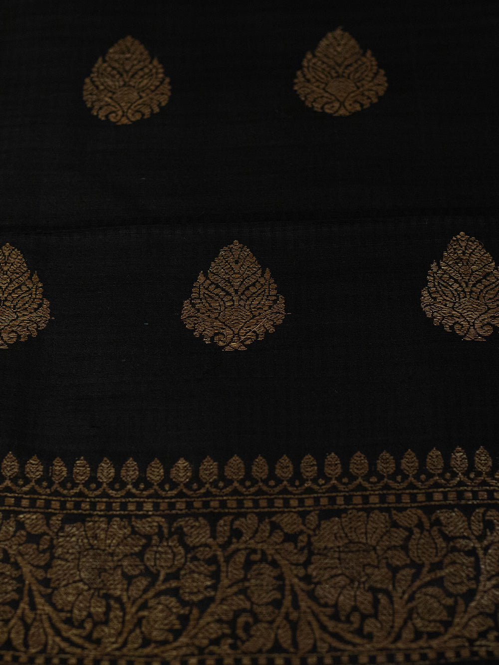 Handwoven Black Banarasi Tussar Silk Suit