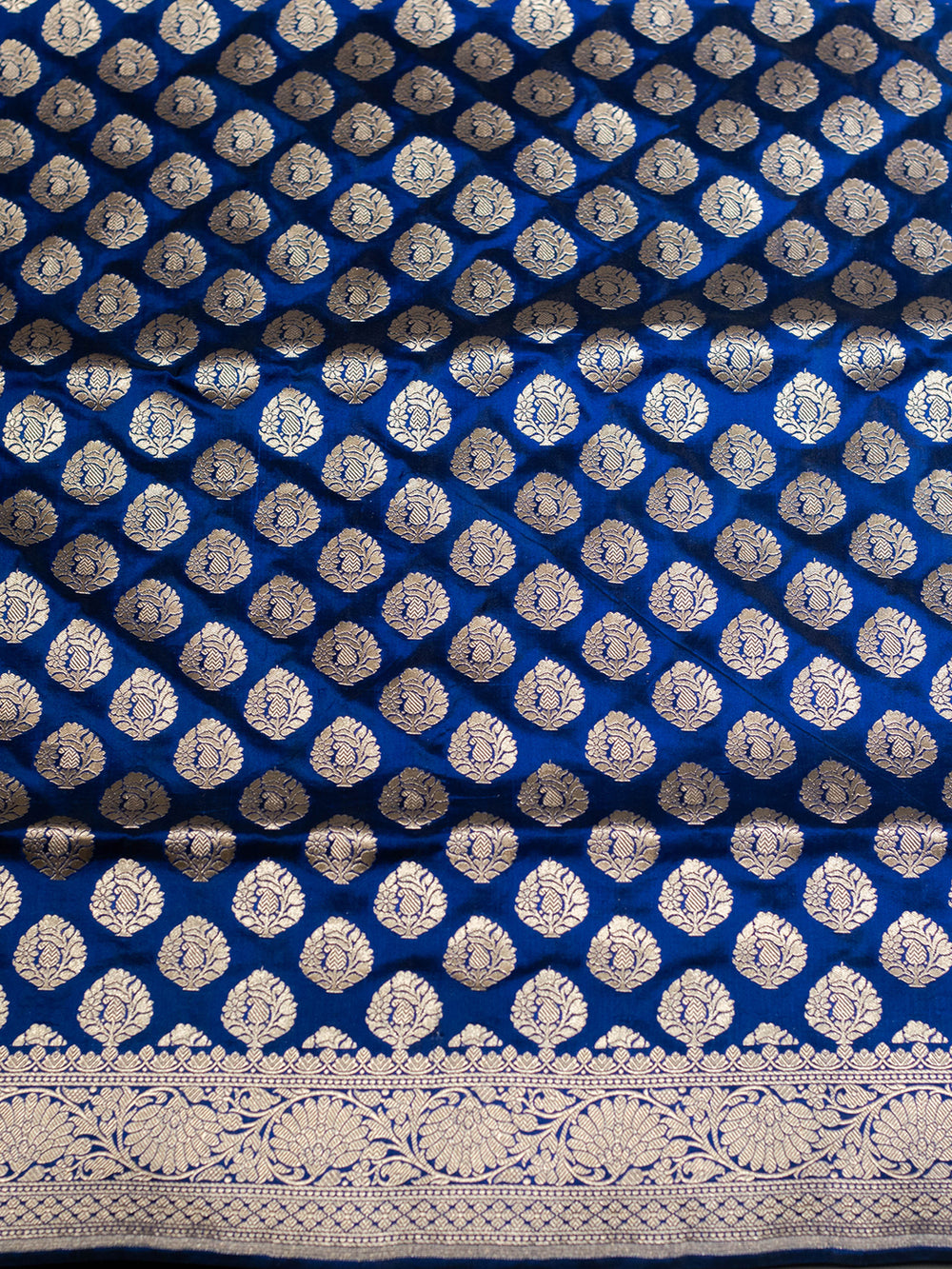 Handwoven Banarasi Blue Katan Silk Saree