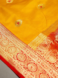 Handwoven Musturd Banarasi Katan Silk Saree