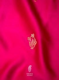 Handwoven Pink Banarasi Mashru Silk Saree