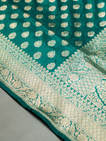 Handwoven Banarasi Green Katan Silk Saree