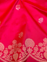Handwoven Hot Pink Banarasi Katan silk Saree