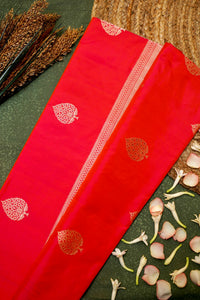 Handwoven Red Banarasi Katan Silk Saree