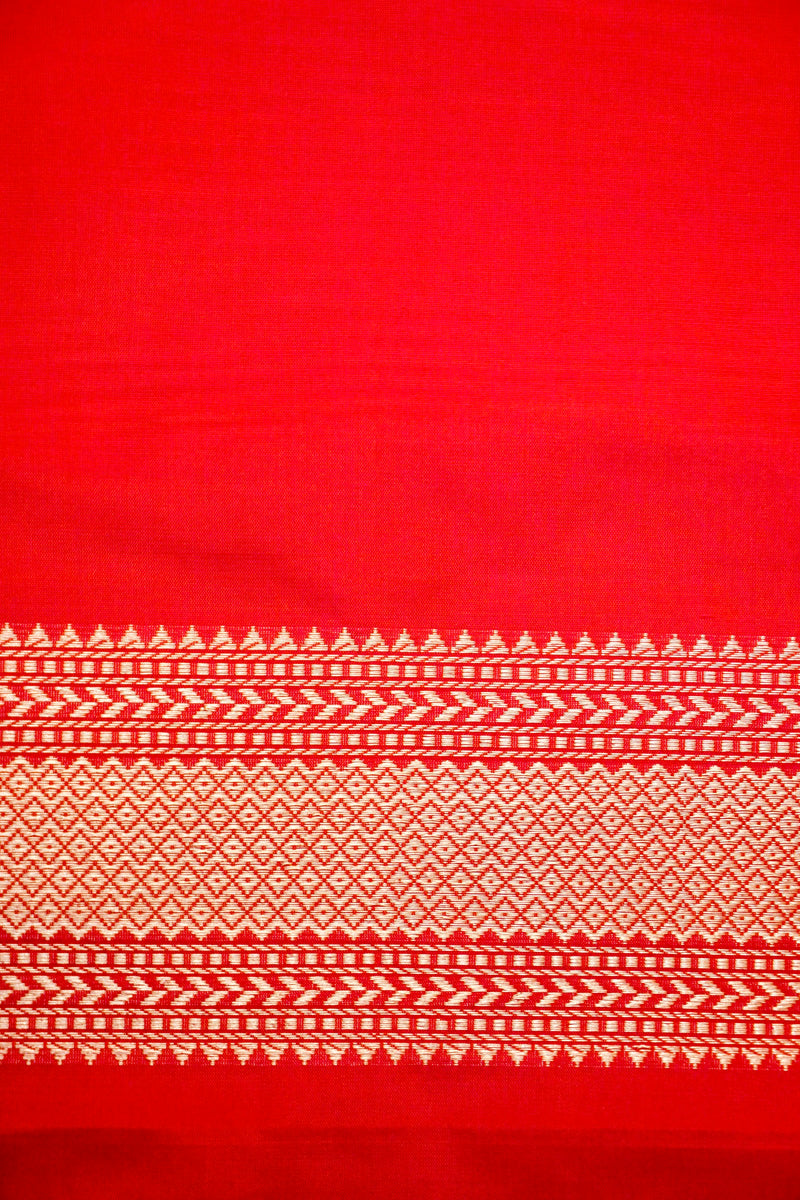 Handwoven Red Banarasi Katan Silk Saree