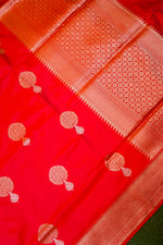 Handwoven Red Banarasi Katan Silk Saree