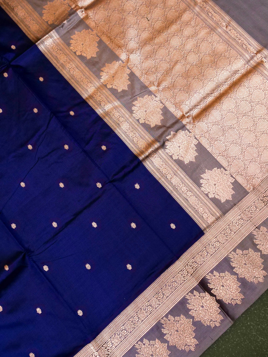 Handwoven Royal Blue Banarasi Katan Silk Saree