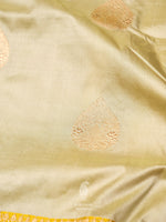 Handwoven Irish Beige Katan Silk Saree