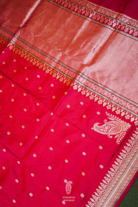 Handwoven Pink Banarasi Katan Silk Saree