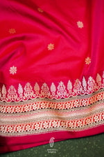 Handwoven Pink Banarasi Katan Silk Saree