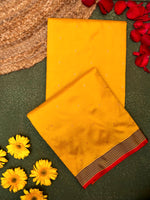 Handwoven Mustard Yellow Banarasi Katan Silk Saree