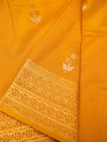 Handwoven Mustard Yellow Banarasi Katan Silk Saree