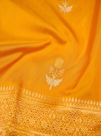 Handwoven Mustard Yellow Banarasi Katan Silk Saree