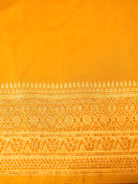 Handwoven Mustard Yellow Banarasi Katan Silk Saree