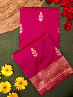 Handwoven Pink Banarasi Katan Silk Saree