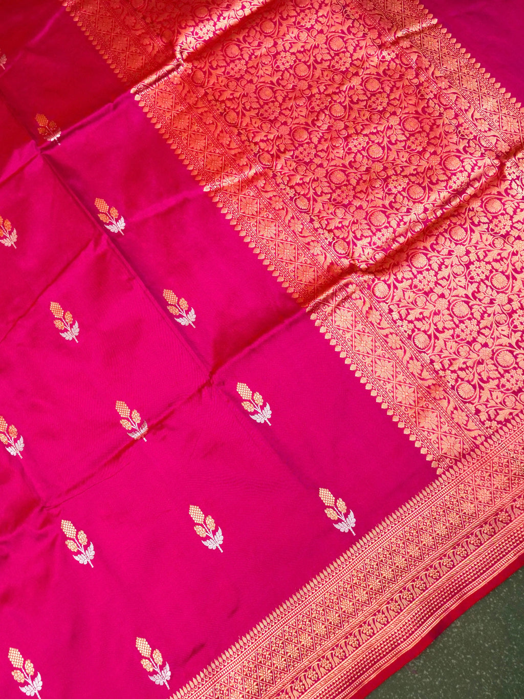 Handwoven Pink Banarasi Katan Silk Saree