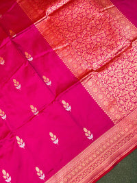 Handwoven Pink Banarasi Katan Silk Saree