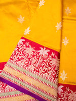 Handwoven Yellow Banarasi Katan Silk Saree