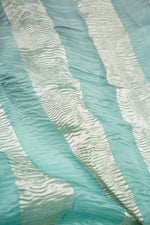 Handwoven Sea Green Banarasi Crush Tissue Silk Saree