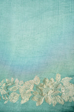 Handwoven Sea Green Banarasi Crush Tissue Silk Saree