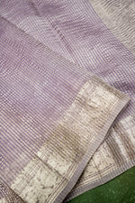Handwoven Dual Color Banarasi Crush Tissue Silk Saree
