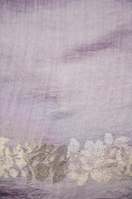 Handwoven Lavender Banarasi Crush Tissue Silk Saree