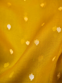 Handwoven Mustard Banarasi Kora Silk Saree