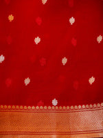 Handwoven Red Banarasi Kora Silk Saree