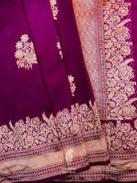 Handwoven Magenta Banarasi Katan Soft Silk Saree