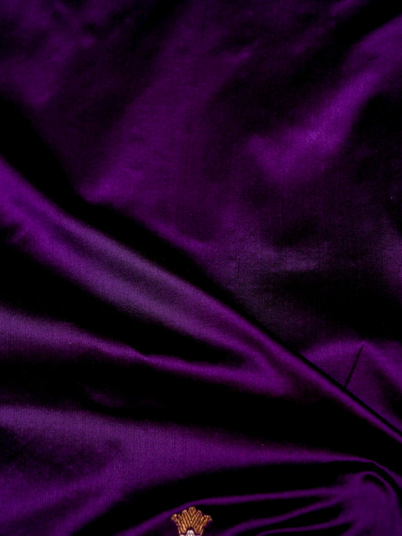 Handwoven Violet Banarasi Katan silk Saree
