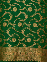 Handwoven Banarasi Green Khaddi Georgette Suit