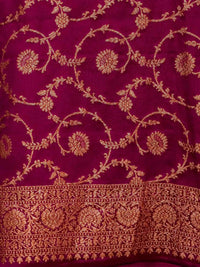 Handwoven Banarasi Wine Khaddi Georgette Suit