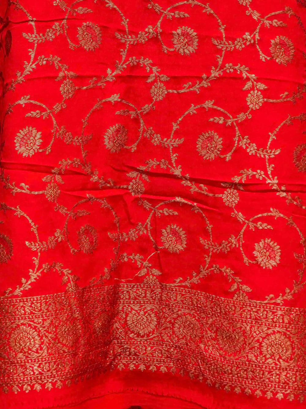 Handwoven Banarasi Red Khaddi Georgette Suit