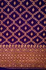 Handwoven Purple Banarasi Crape Georgette Saree