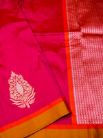 Handwoven Magenta Banarasi Katan Silk Saree