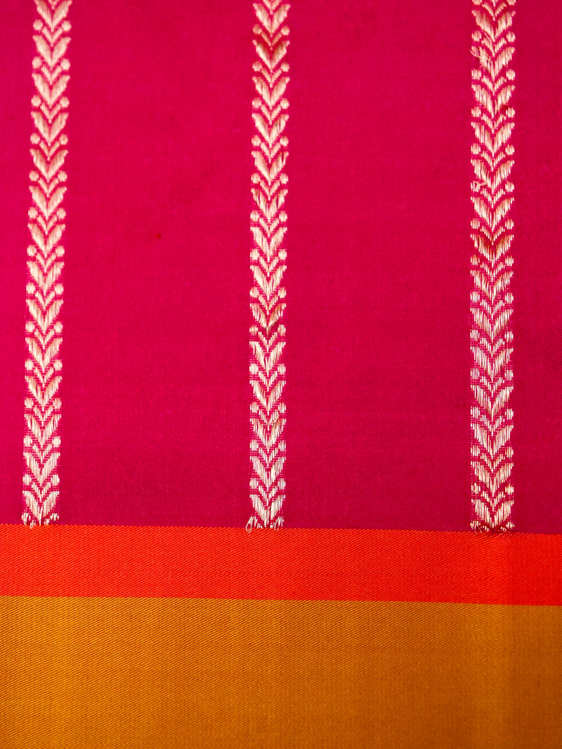 Handwoven Magenta Banarasi Katan Silk Saree