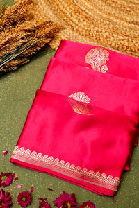 Handwoven Pink Banarasi Katan Silk Saree