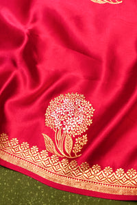 Handwoven Pink Banarasi Katan Silk Saree