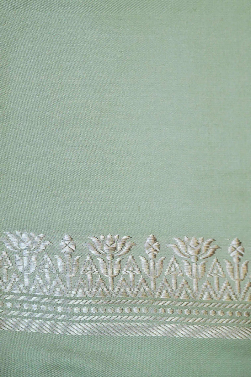 Handwoven Pastel Green  Banarasi  Katan Silk Saree