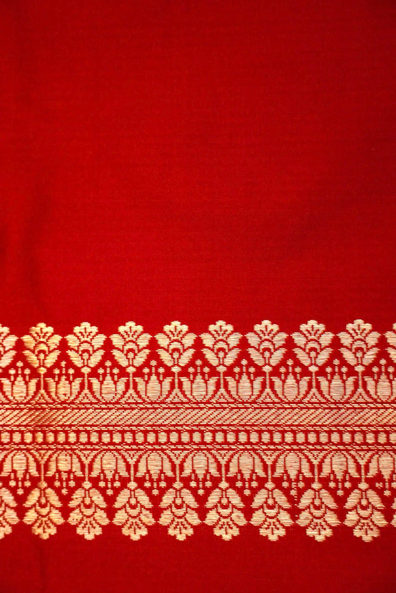 Handwoven Red Banarasi  Katan Silk Saree