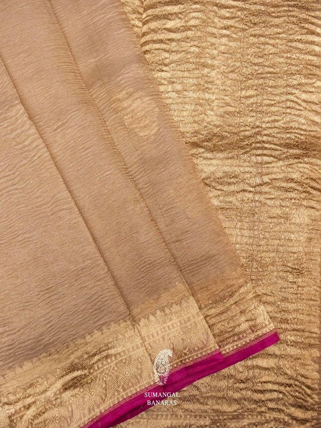 Handwoven Cream Banarasi Tissue Silk Saree