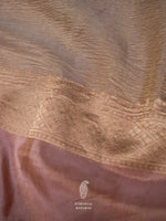 Handwoven Golden Banarasi  Crush Tissue Silk Saree